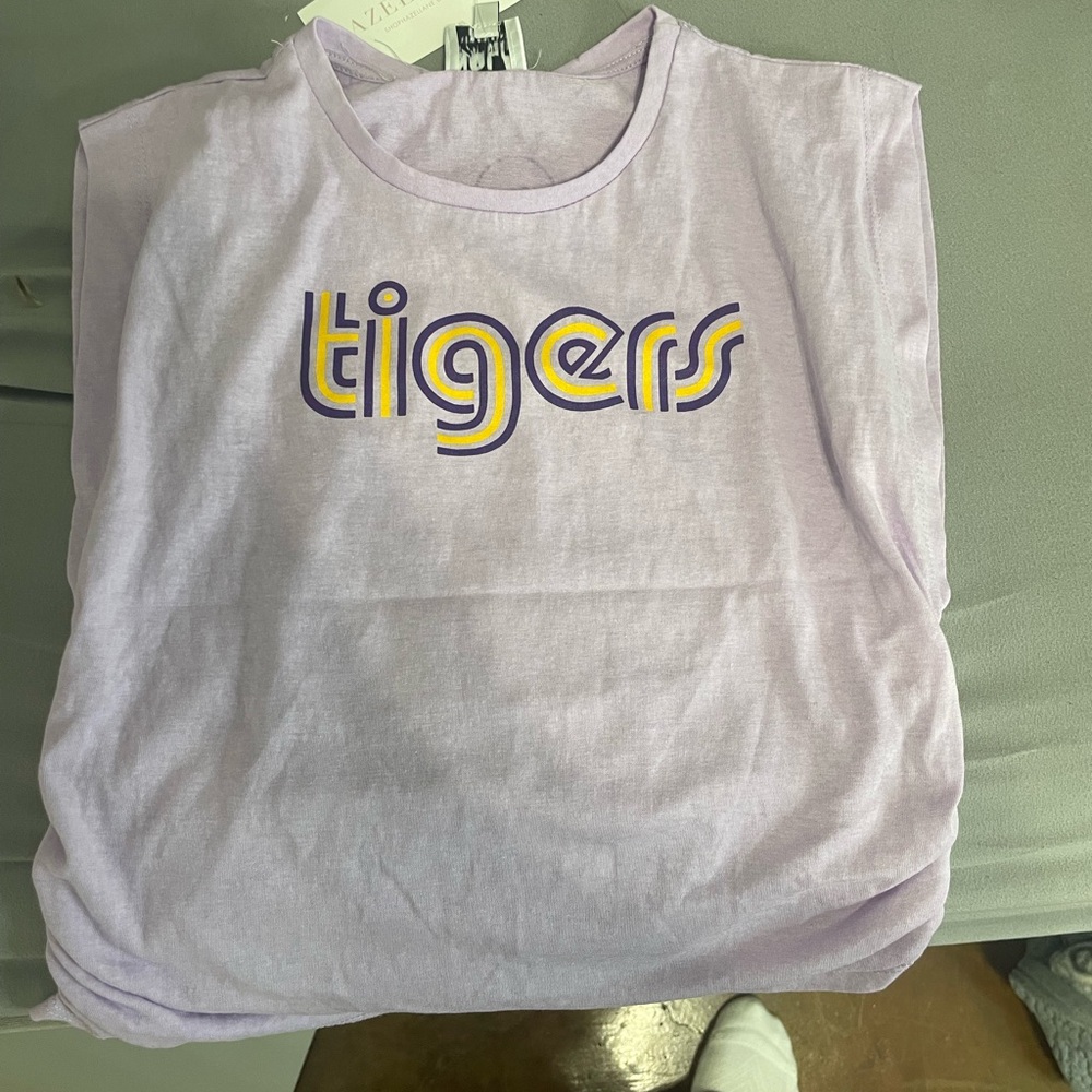 Purple going out Tigers shirt
